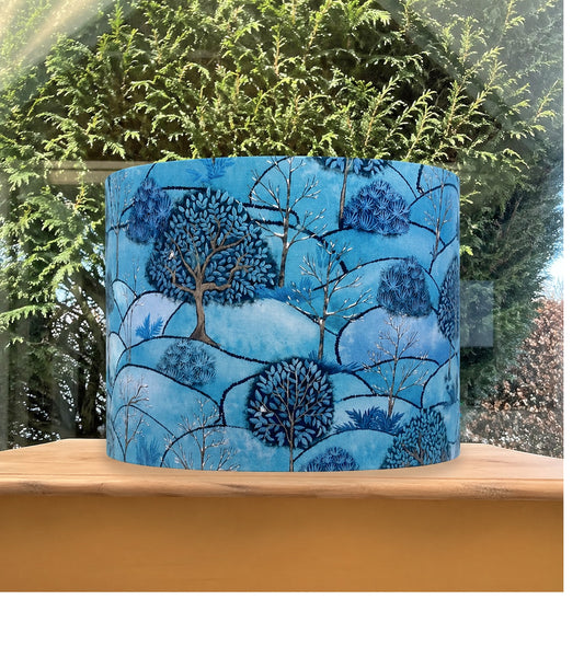 Blue Winter Trees Landscape Lampshade