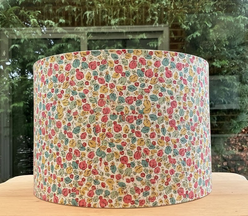 Autumn Leaves & Berries Drum Lampshade | Cream Botanical Print