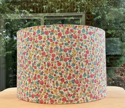 Autumn Leaves & Berries Drum Lampshade | Cream Botanical Print