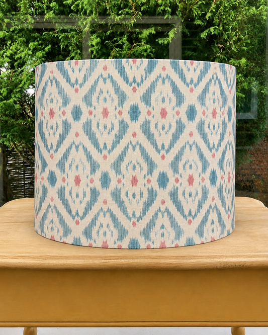 Teal ikat Lampshade